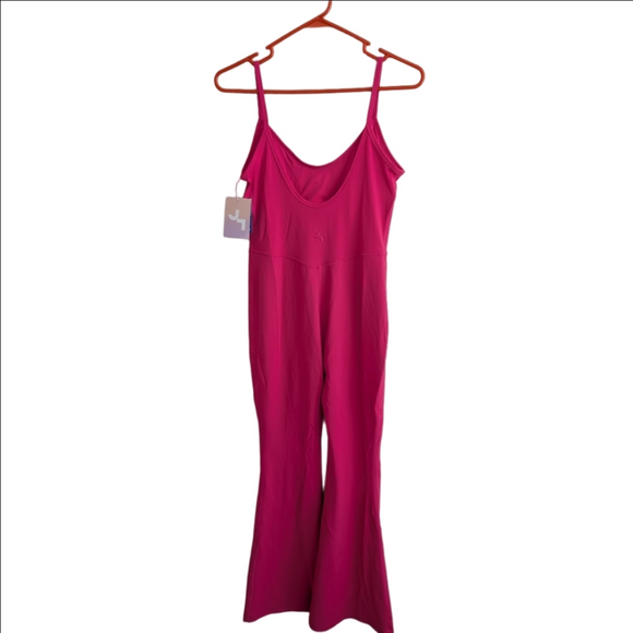 Women's JoyLab Pink Bustier Flare Jumpsuit M - Picture 4 of 7
